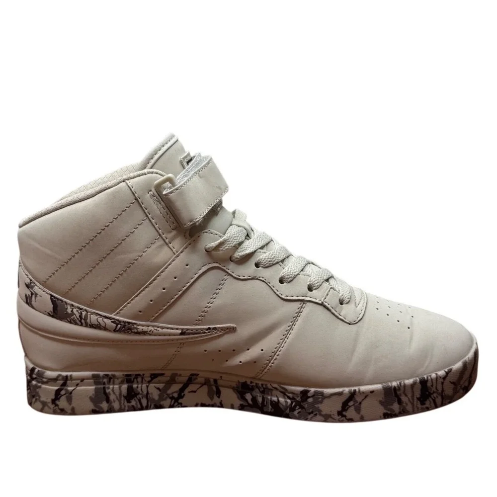 Fila Vulc 13 Mid‎ Plus Mens Size 9 Cream Grey Camo Sneakers 1FM01881-265